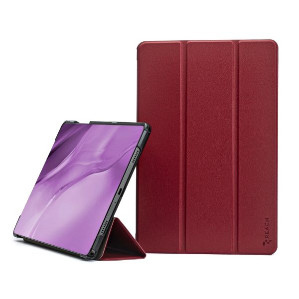 Dėklas Reach Smart Leather Lenovo Tab M10 3rd Gen TB328FU/TB328XU 10.1 tamsiai raudonas
