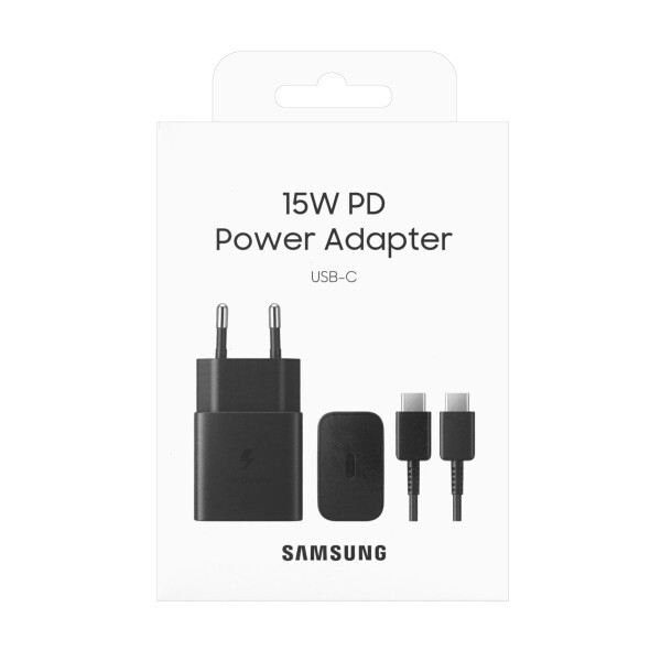 Įkroviklis Samsung EP-T1510XBEGEU 15W + kabelis Type-C 1m juodas