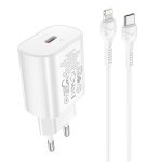 Įkroviklis Hoco N22 25W USB-C + USB-C to Lightning cable 1.0m baltas