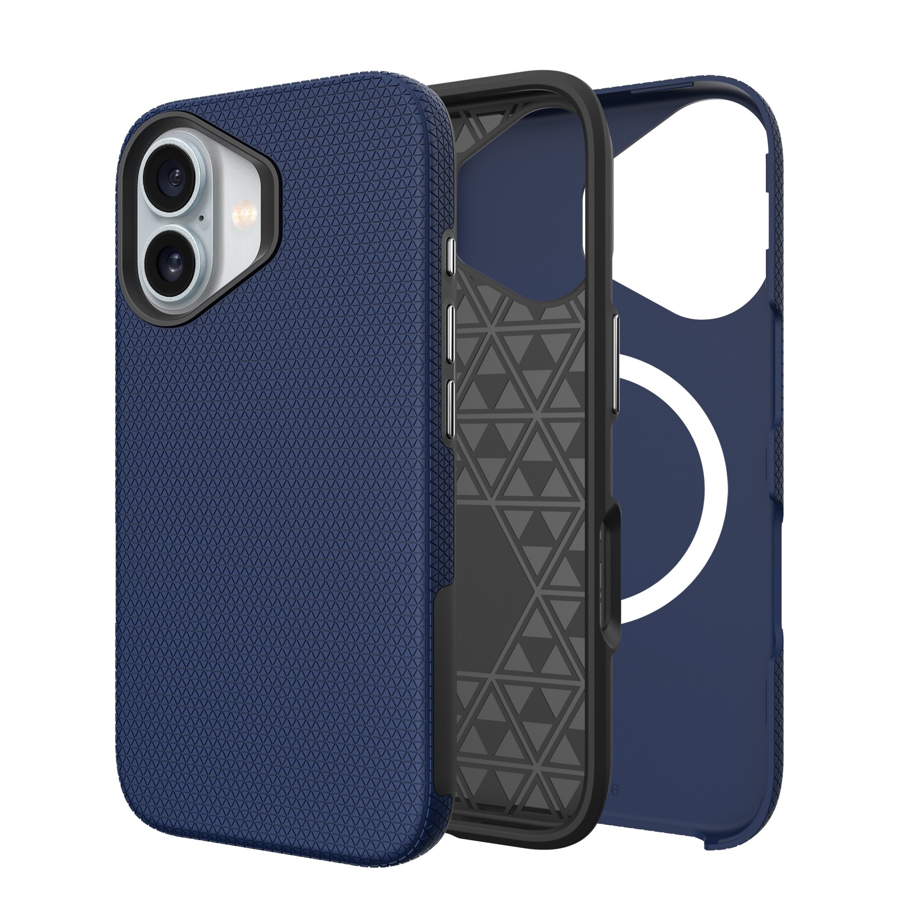 Dėklas Perfectionists Triangle Mag Case Apple iPhone 15 tamsiai mėlynas