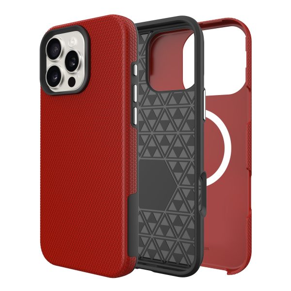 Dėklas Perfectionists Triangle Mag Case Apple iPhone 12/12 Pro raudonas