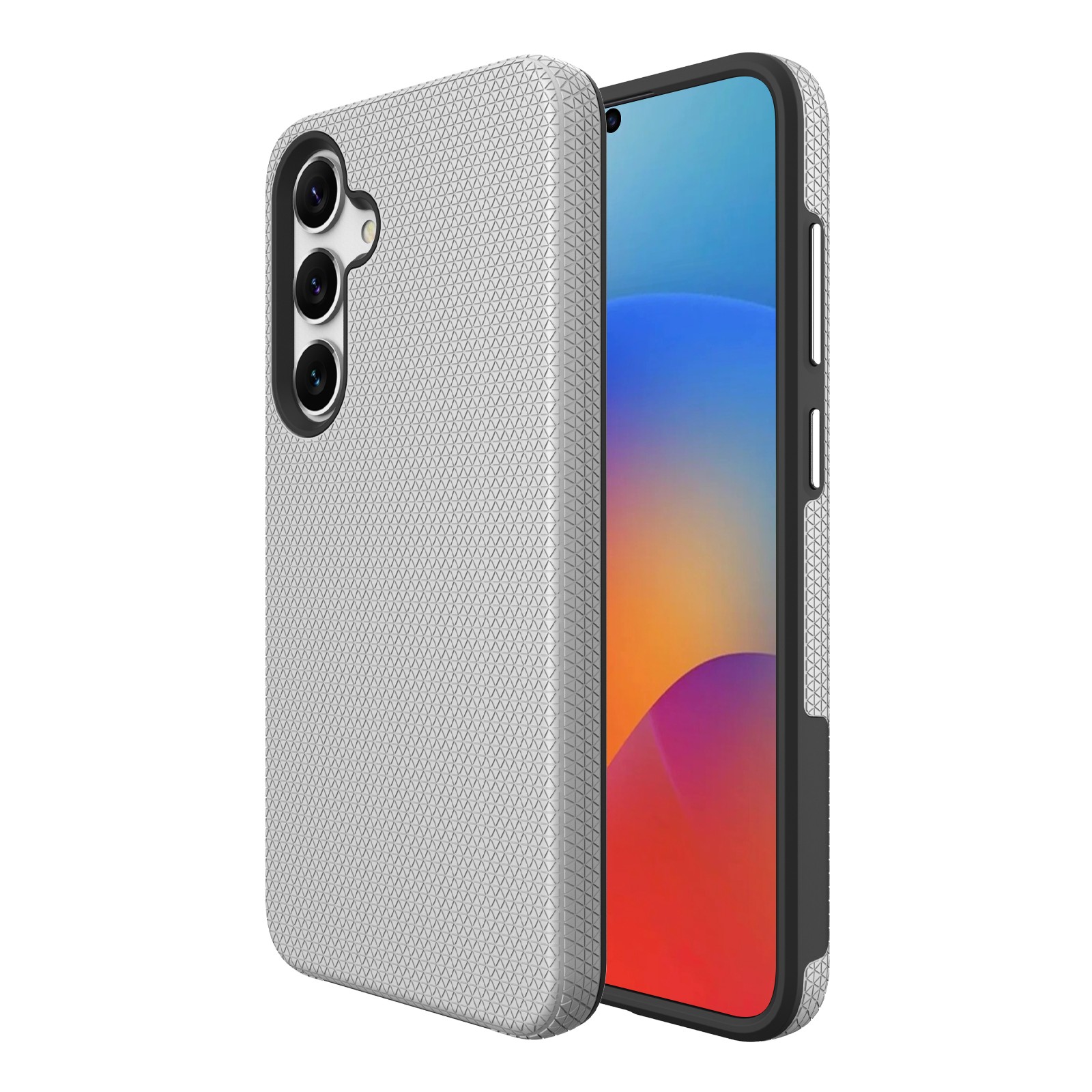 Dėklas Perfectionists Triangle Case Samsung A266 A26 5G sidabrinis