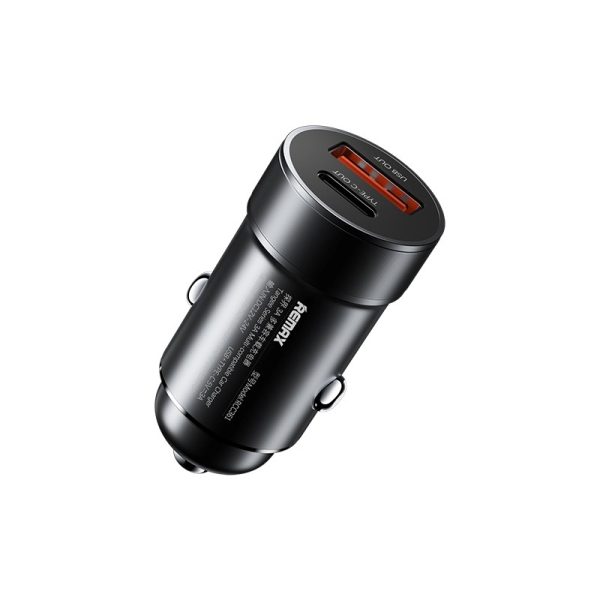 Automobilinis įkroviklis Remax RCC361 15W USB-C/USB-A juodas