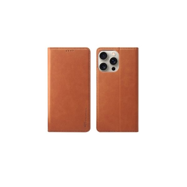 Dėklas HDD Magnetic Wallet Case Apple iPhone 13/14 rudas