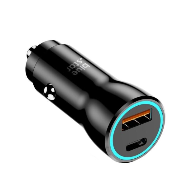 Automobilinis įkroviklis Blue Star 25W USB-C/USB-A juodas